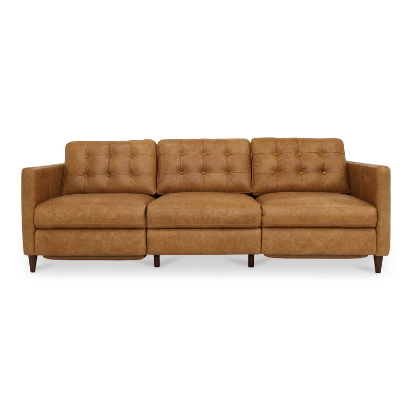 Bridgers - Leather Power Recliner Sofa - Tan - JaxCo Furniture