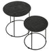 Loannis - 2 Piece Round Mango Wood Nesting Table - Matte Black - JaxCo Furniture