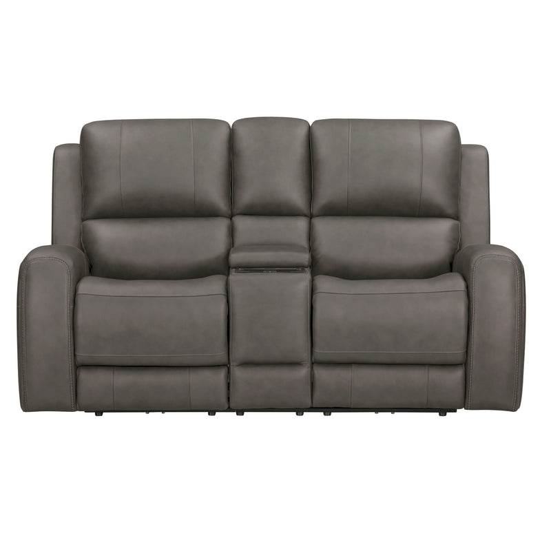 Belmont - Zero Gravity Power Reclining Tilt Console Loveseat P3 - Autumn Fog - JaxCo Furniture