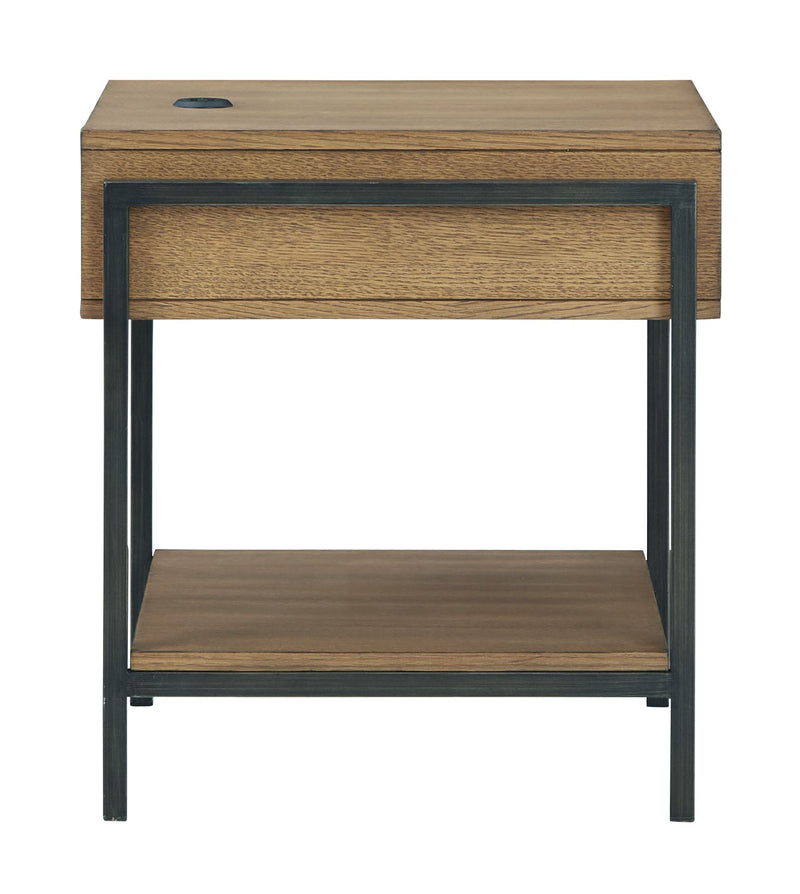 Fridley - Brown / Black - Rectangular End Table - JaxCo Furniture