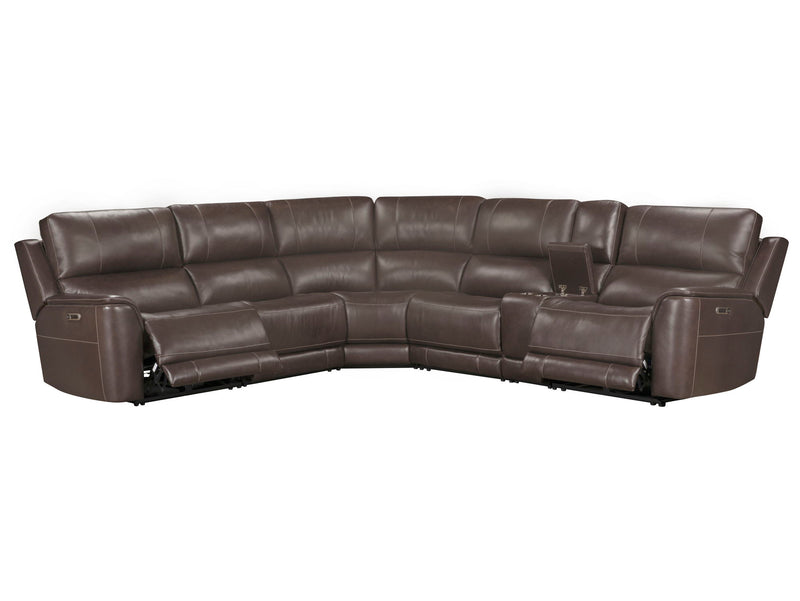 Easton - 6 Piece Zero Gravity Power Reclining Sectional With Power Adjustable Headrests - Steamboat Brown - JaxCo Furniture