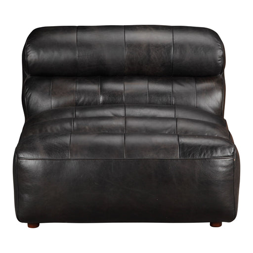 Ramsay - Leather Armless Chair - Antique Black - JaxCo Furniture