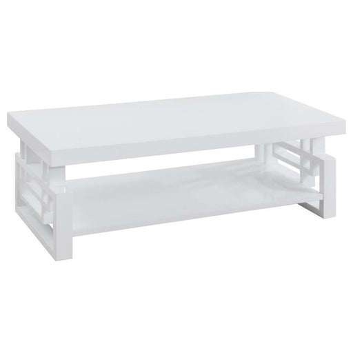 Schmitt - Rectangular Coffee Table - White High Gloss - JaxCo Furniture