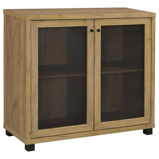 Mchale - 2 Door Engineered Wood Accent Cabinet - Golden Oak - JaxCo Furniture