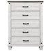 Lilith - 5-Drawer Bedroom Chest - Distressed White - JaxCo Furniture