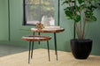 Nuala - 2 Piece Round Mango Wood Nesting Tables - Honey - JaxCo Furniture