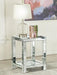 Valentina - 1-Shelf Square Glass Top Side End Table - Silver - JaxCo Furniture