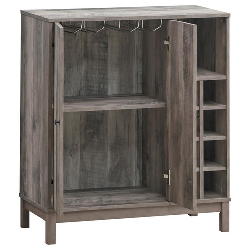 Cheyenne - 2 Door Home Bar Wine Cabinet - Weathered Acacia - JaxCo Furniture