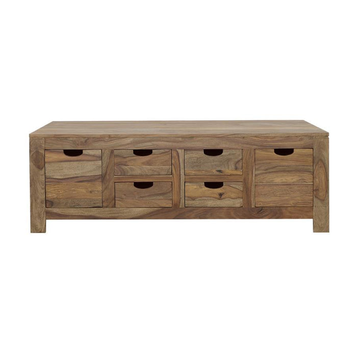 Esther - 6-Drawer Solid Wood Coffee Table - Natural - JaxCo Furniture