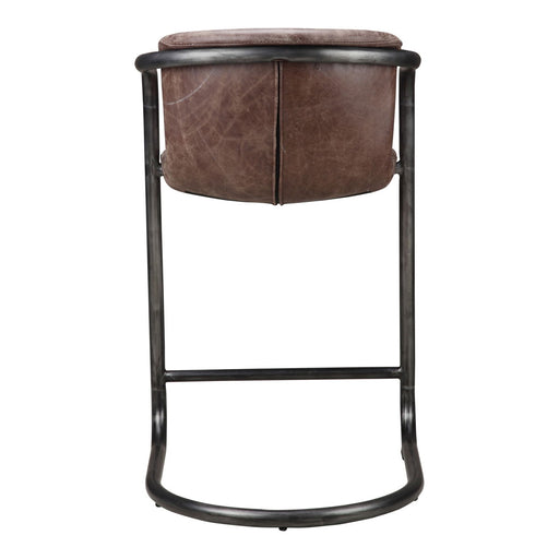 Freeman - Counter Stool Stool Leather (Set of 2) - Grazed Brown - JaxCo Furniture