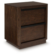 Dilenno - Dark Brown - Two Drawer Night Stand - JaxCo Furniture