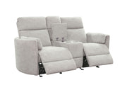 Radius - Power Glider Reclining Console Loveseat - Mineral - JaxCo Furniture