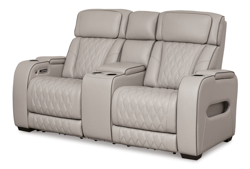 Boyington - Power Reclining Loveseat With Console/Adj Hdrst - JaxCo Furniture