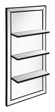 Oriel - Rectangular 3-Shelf Wall Mirror - Silver - JaxCo Furniture