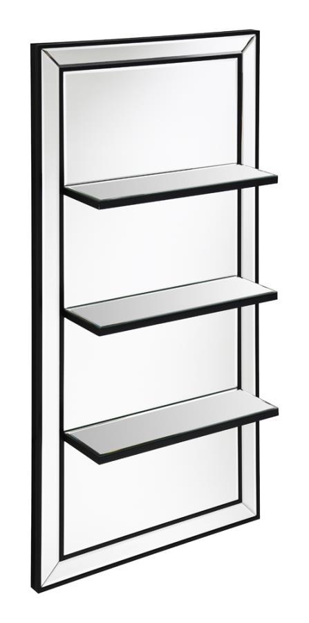 Oriel - Rectangular 3-Shelf Wall Mirror - Silver - JaxCo Furniture