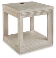 Marxhart - Bisque - Square End Table - JaxCo Furniture