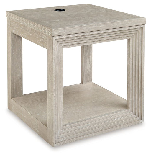 Marxhart - Bisque - Square End Table - JaxCo Furniture