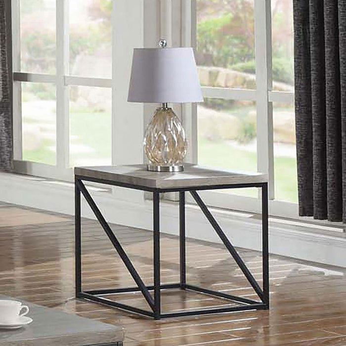 Birdie - Square Engineered Wood End Table - Sonoma Gray - JaxCo Furniture