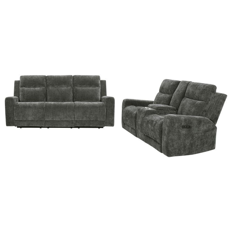 Kennett - Chenille Power Reclining Sofa Set - JaxCo Furniture