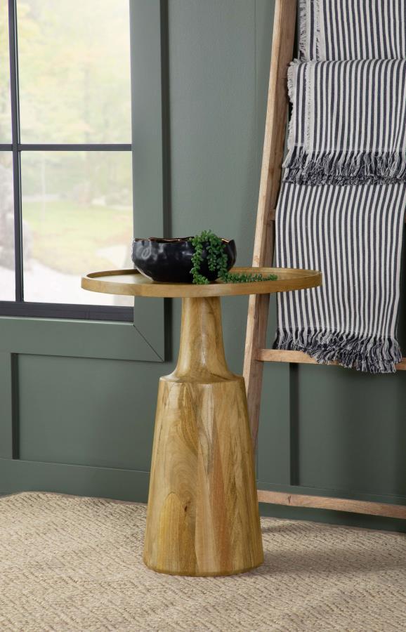 Ixia - Round Solid Mango Wood Accent Side Table - JaxCo Furniture