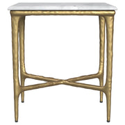 Baldwin - Rectangular Marble Top Side Table - White And Gold - JaxCo Furniture
