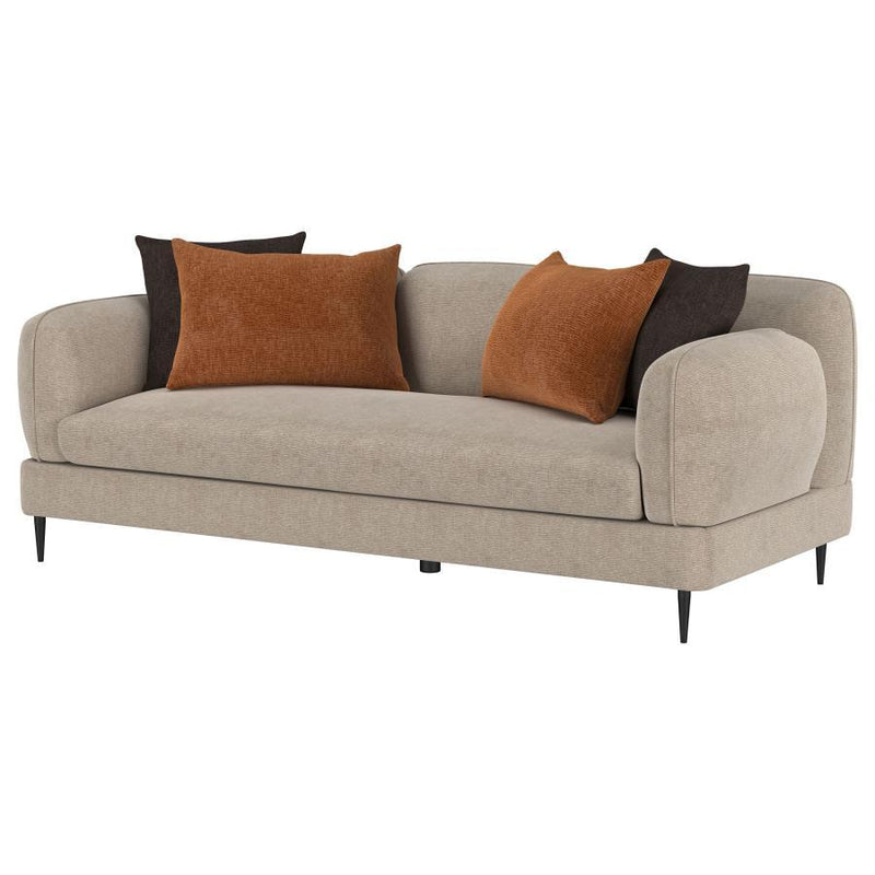 Jade - Chenille Upholstered Modern Track Arm Sofa - JaxCo Furniture