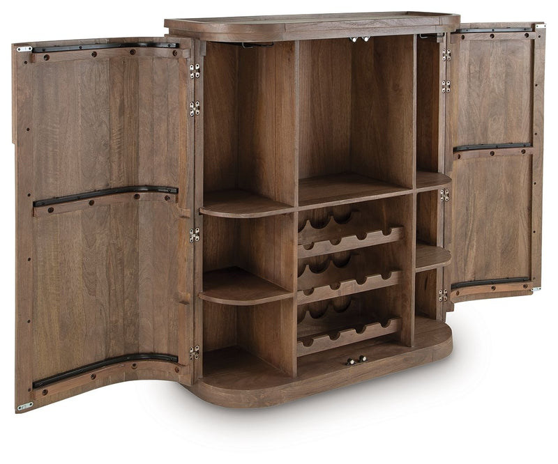 Landermont - Medium Brown - Bar Cabinet - JaxCo Furniture
