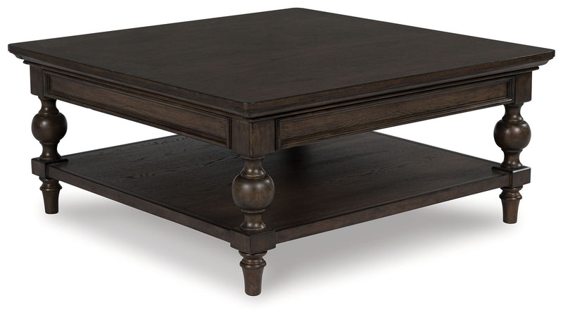Veramond - Dark Brown - Square Cocktail Table - JaxCo Furniture