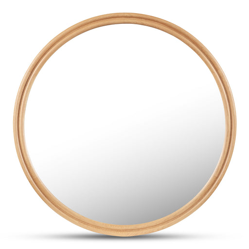 Alcott - Round Accent Mirror Large - Light Brown - JaxCo Furniture