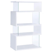 Emelle - 4-Shelf Glass Panel Bookshelf - JaxCo Furniture