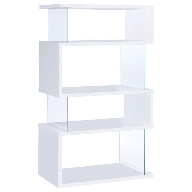 Emelle - 4-Shelf Glass Panel Bookshelf - JaxCo Furniture