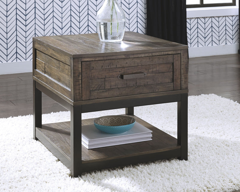 Johurst - Grayish Brown - Rectangular End Table - JaxCo Furniture