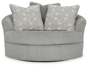 Casselbury - Cement - Oversized Swivel Accent Chair - JaxCo Furniture