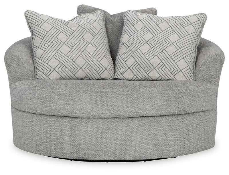 Casselbury - Cement - Oversized Swivel Accent Chair - JaxCo Furniture