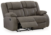 First Base - Gunmetal - Reclining Loveseat - JaxCo Furniture