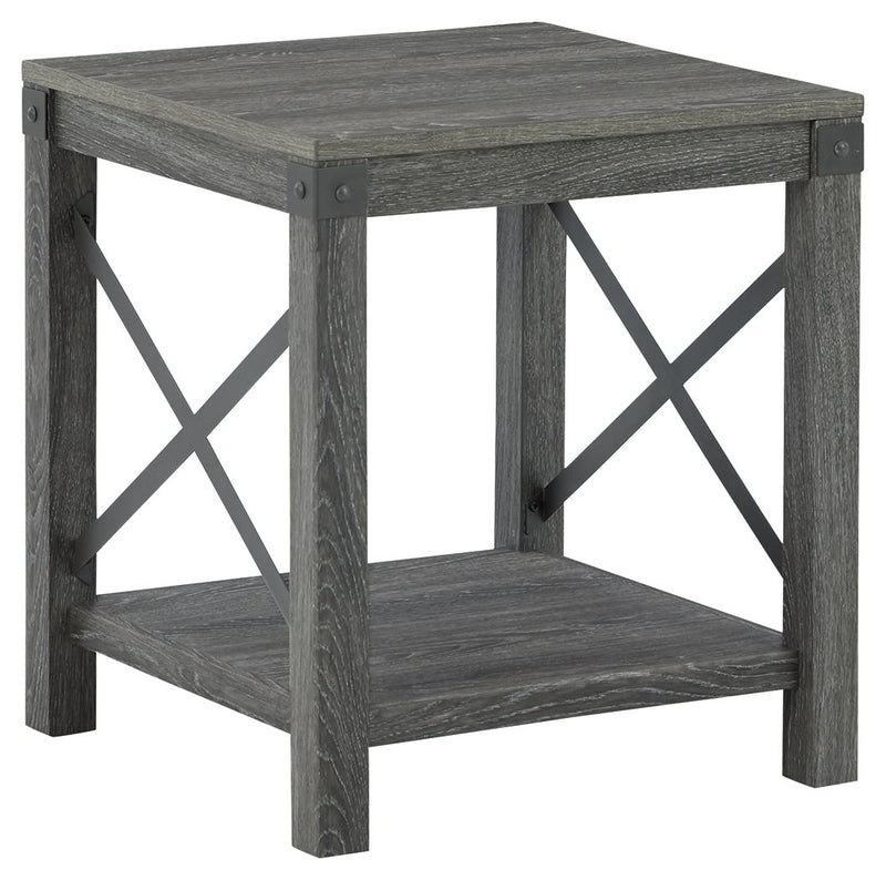 Freedan - Grayish Brown - Square End Table - JaxCo Furniture