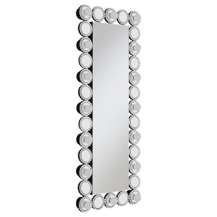 Aghes - Wall Mirror With Lighting - Silver - JaxCo Furniture