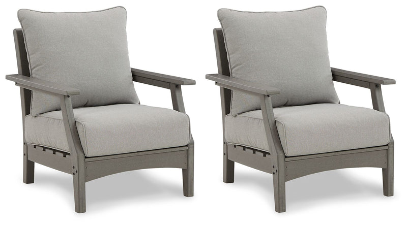 Visola - Gray - Lounge Chair w/Cushion (Set of 2) - JaxCo Furniture