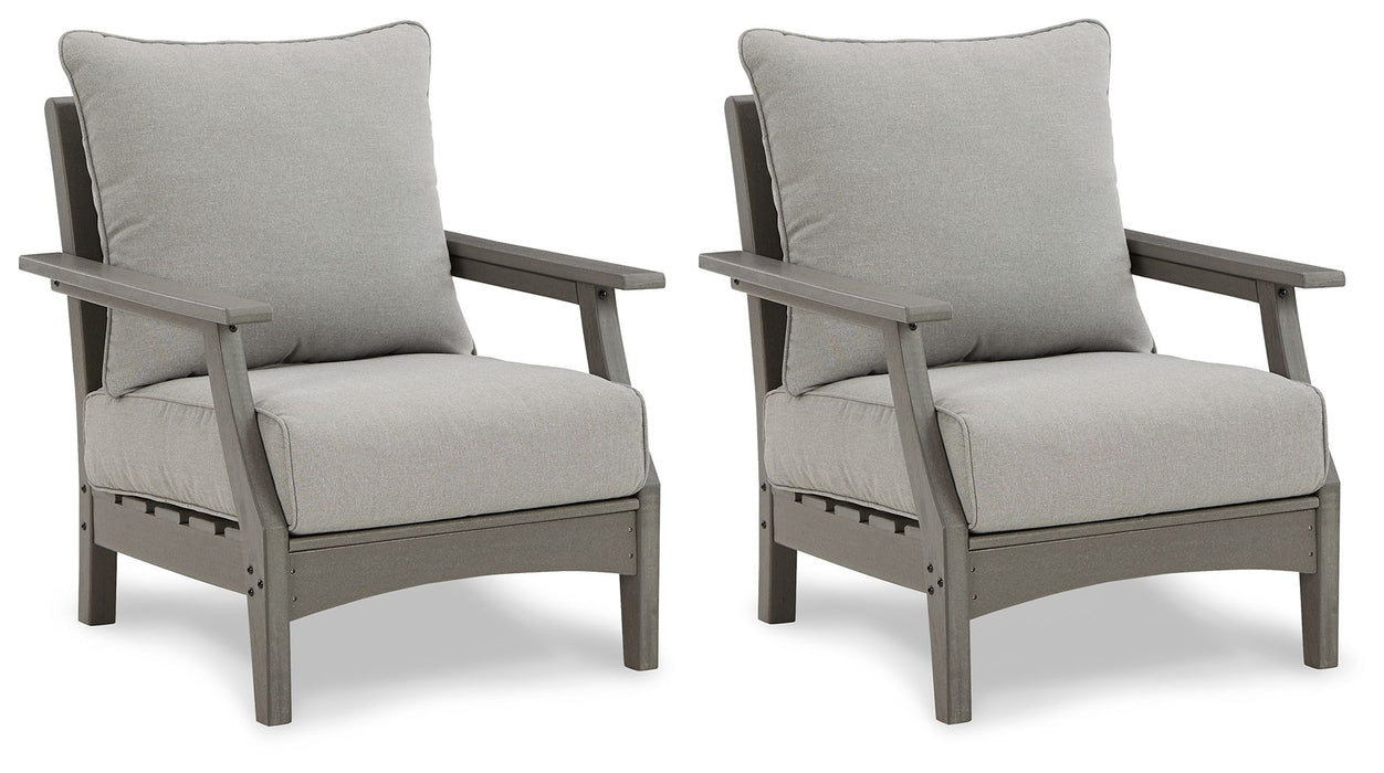 Visola - Gray - Lounge Chair W/Cushion (Set of 2)