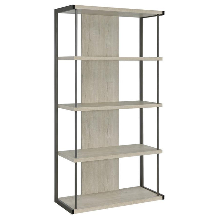 Loomis - 4-Shelf Bookshelf - Whitewashed Gray - JaxCo Furniture