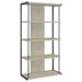 Loomis - 4-Shelf Bookshelf - Whitewashed Gray - JaxCo Furniture