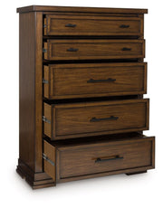 Taffenbrook - Medium Brown - Five Drawer Chest - JaxCo Furniture