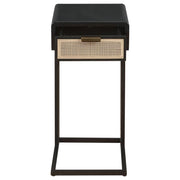 Amherst - 1-Drawer Radio Weave Cane Metal Side Table - JaxCo Furniture