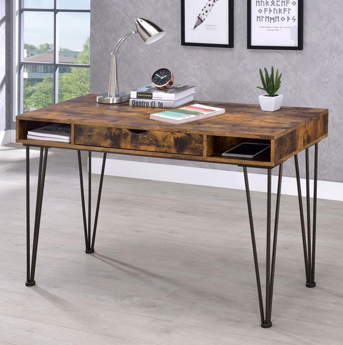 Olvera - 1-Drawer Writing Desk - Rustic Nutmeg - JaxCo Furniture