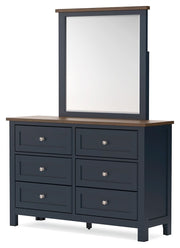 Landocken - Brown / Blue - Dresser and Mirror - JaxCo Furniture