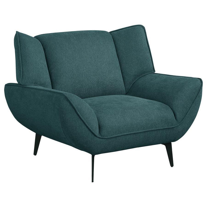 Acton - Upholstered Flared Arm Accent Chair - Teal Blue - JaxCo Furniture