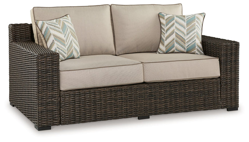 Coastline Bay - Brown - Loveseat W/Cushion - JaxCo Furniture