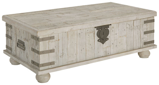 Carynhurst - White Wash Gray - Lift Top Cocktail Table - JaxCo Furniture