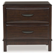 Vanmore - Dark Brown - Two Drawer Night Stand - JaxCo Furniture
