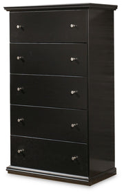 Maribel - Black - Five Drawer Chest - JaxCo Furniture